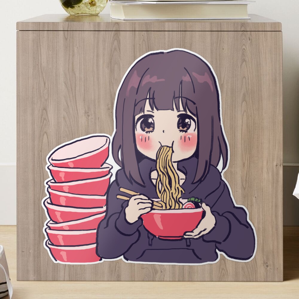 I draw cute anime girl eating ramen / Menhera Shoujo Kurumi-chan - Anime  Ramen - Mug