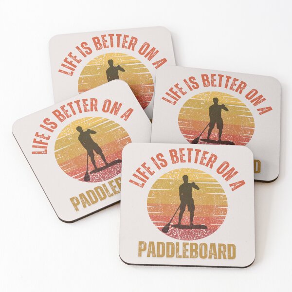 Item preview, Life is better on a paddleboard with retro sunset - light background designed and sold by aliveinmiddle.
