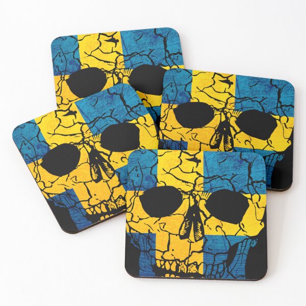 Item preview, Skull Flag of Sweden,halloween designed and sold by EpicMaps.