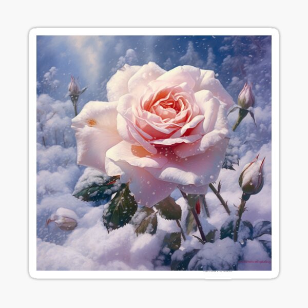 Snowy Blossoms Sticker
