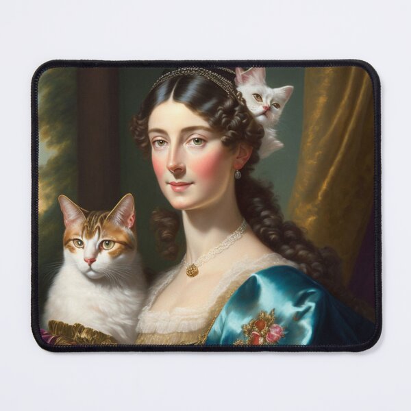 Item preview, Vintage Oil Painting of a Victorian Lady with Cats designed and sold by KALEIDOSCOPE UK.