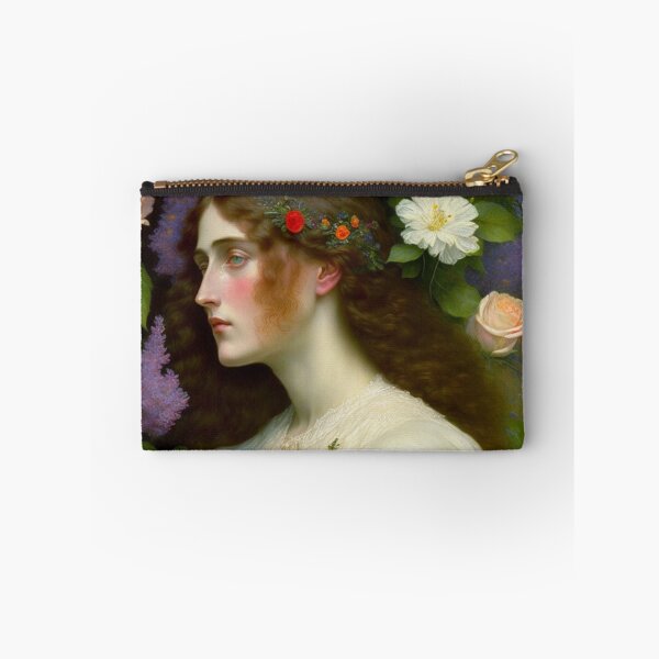 Item preview, Pre Rapaelite 19th Century Oil Painting of a Beautiful Young Woman with Flowers designed and sold by KALEIDOSCOPE UK.