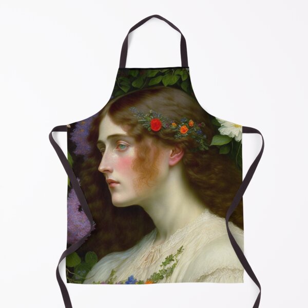 Item preview, Pre Rapaelite 19th Century Oil Painting of a Beautiful Young Woman with Flowers designed and sold by KALEIDOSCOPE UK.