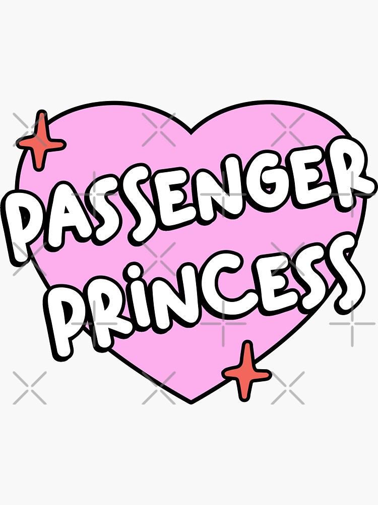 Sticker for Sale mit Beifahrer Prinzessin Autospiegel Aufkleber Herz rosa  von Mindy Bubble