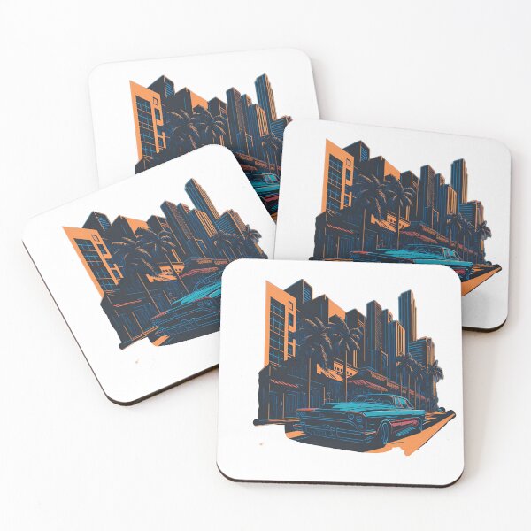 Item preview, Car Showcase: Detailed Vector Artwork| Urban Vibes: Flat Design Miami Street designed and sold by RedArtG09.