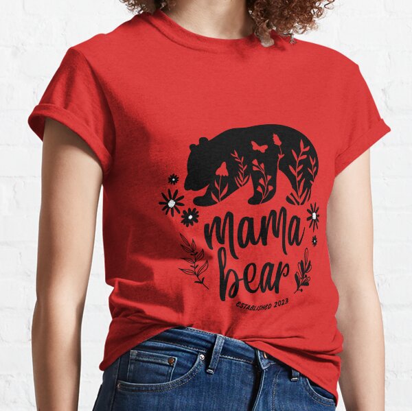 Women's Mama Bear Shirt Mom T Shirt Bear Cubs Family TShirt Clan Mothe