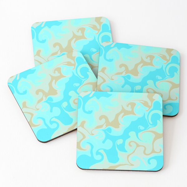 Item preview, Liquid spill - Khaki & Turquoise designed and sold by CeriLodge.