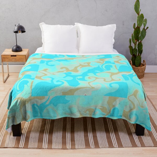 Item preview, Liquid spill - Khaki & Turquoise designed and sold by CeriLodge.
