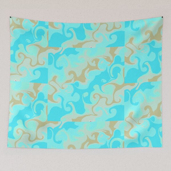 Item preview, Liquid spill - Khaki & Turquoise designed and sold by CeriLodge.