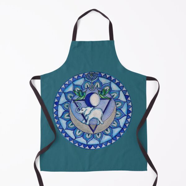 Item preview, Vishuddha Throat Chakra Healing Mandala with Elephant and Hummingbirds designed and sold by CircleoflifeUK.