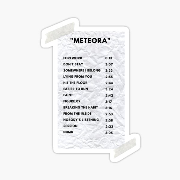 "METEORA" RECEIPT Sticker