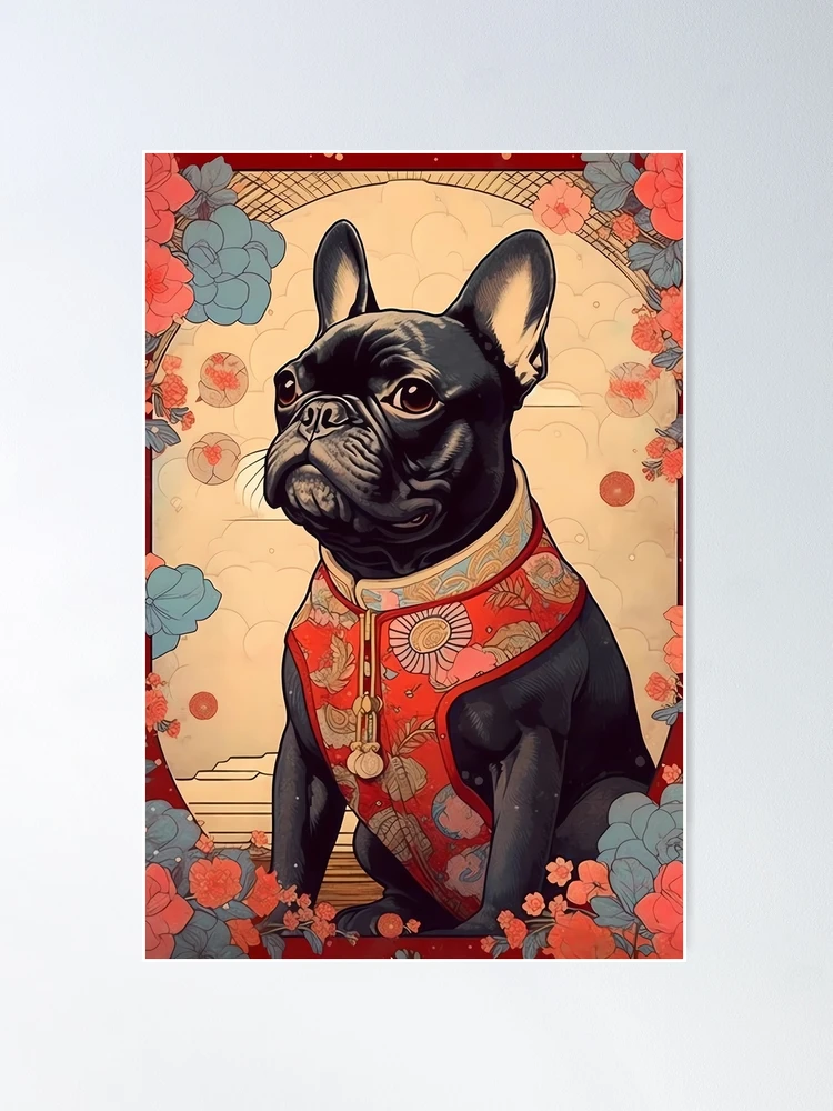 french bulldog dog japanese art Poster by MDCGraphics