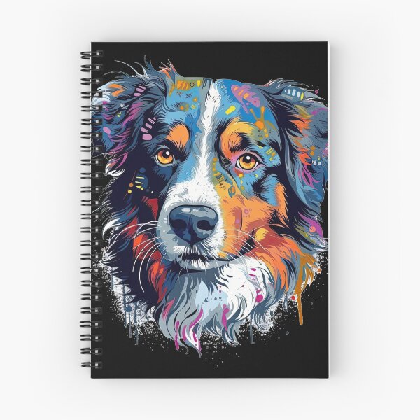 Item preview, Fluffy Paws: cute Australian Shepherd Portrait Art designed and sold by DooodleGod.