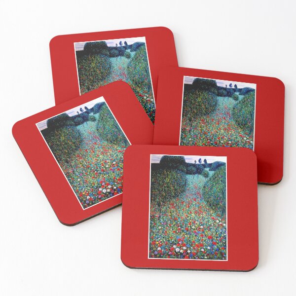 Item preview, KLIMT : Vintage Poppy Garden Flpwer Landscape Print designed and sold by posterbobs.