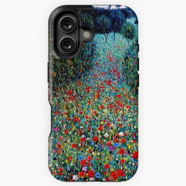 Aperçu de l'œuvre KLIMT : Impression de paysage de jardin de coquelicots vintage créée et vendue par posterbobs.