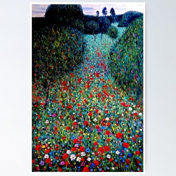 Artikel-Vorschau von KLIMT: Vintage Mohngarten Blumenlandschaft Druck, designt und verkauft von posterbobs.