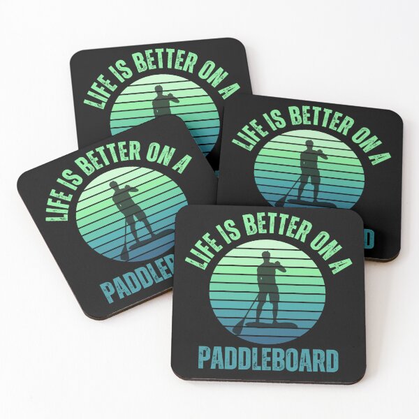 Item preview, Life is better on a paddleboard with blue tones retro sunset designed and sold by aliveinmiddle.