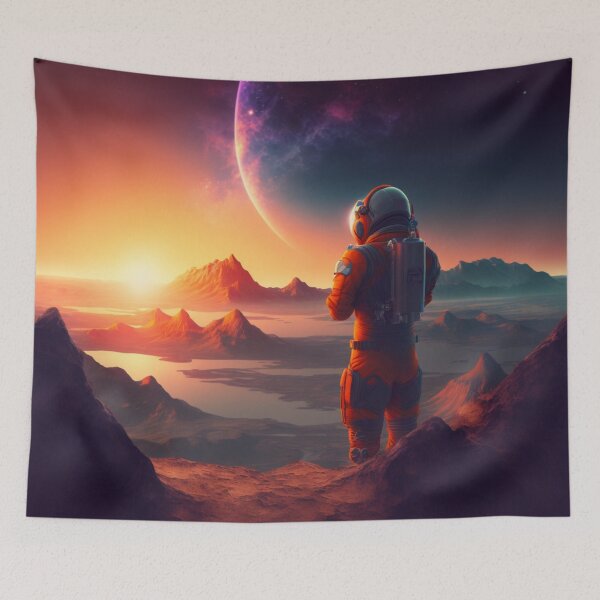 Item preview, Galaxy Space Solar System Planet Mercury/night space sky/outer space galaxy/surrealist deep space/cosmic art designed and sold by aiphotosart.