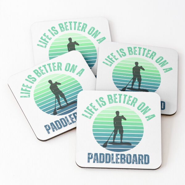 Item preview, Life is better on a paddleboard with blue tonesretro sunset - light background designed and sold by aliveinmiddle.