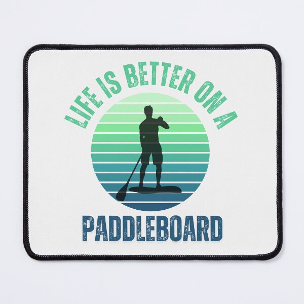 Item preview, Life is better on a paddleboard with blue tonesretro sunset - light background designed and sold by aliveinmiddle.