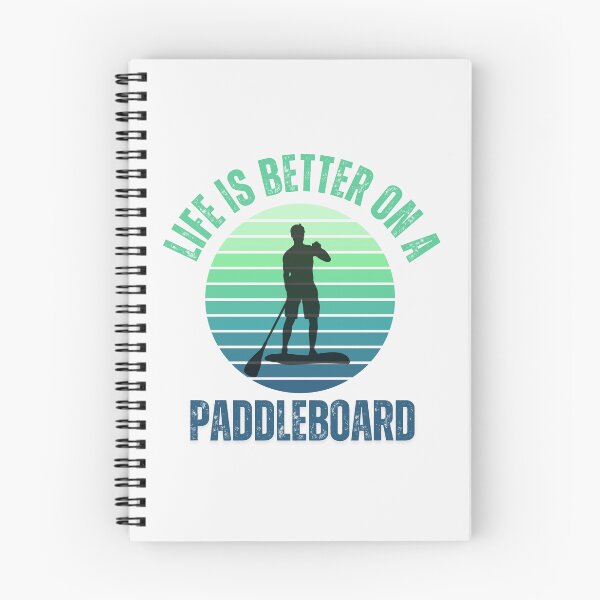Item preview, Life is better on a paddleboard with blue tonesretro sunset - light background designed and sold by aliveinmiddle.