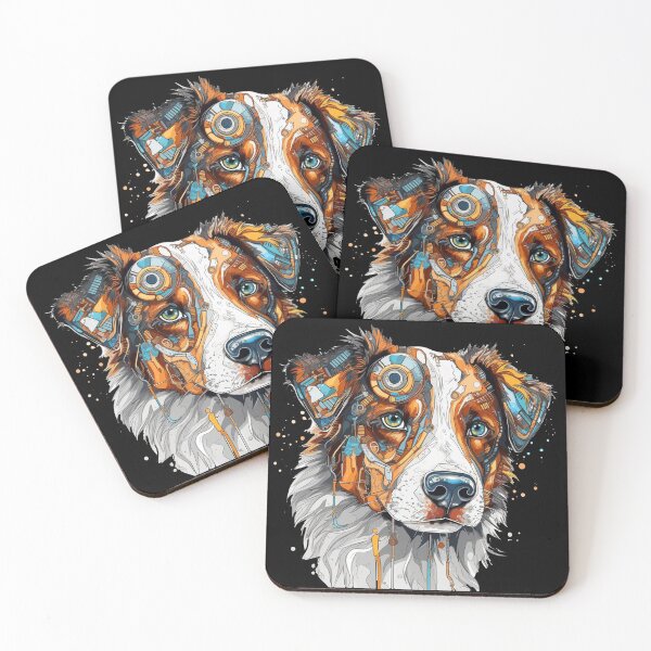 Artikelvorschau, Futurpup Australian Shepherd Digital Artful AI entworfen und verkauft von DooodleGod.