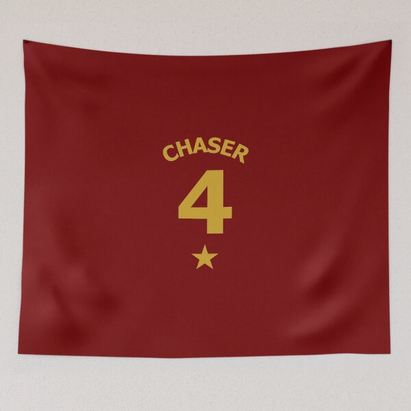 Item preview, Lion House Colours Gold on Red Athletic Chaser Jersey No. 4 designed and sold by ArtCounts.