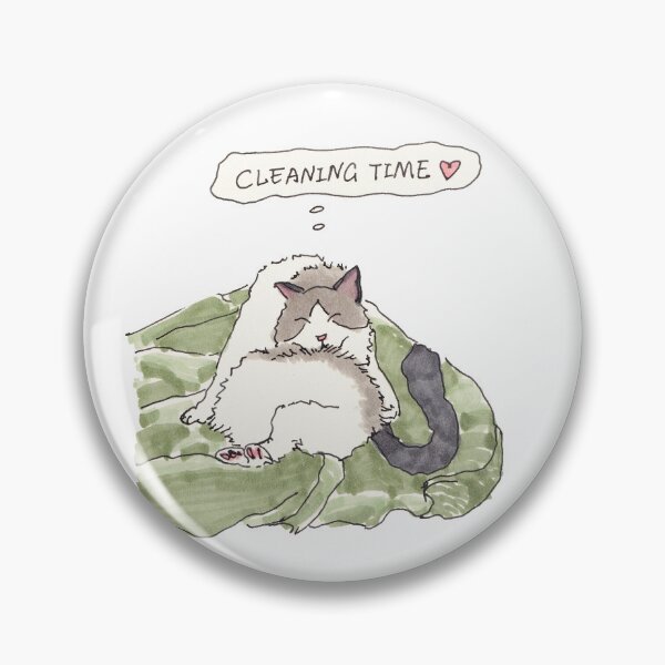 Item preview, My cat loves cleaning! - Cat sketch designed and sold by LeMooMooSketch.