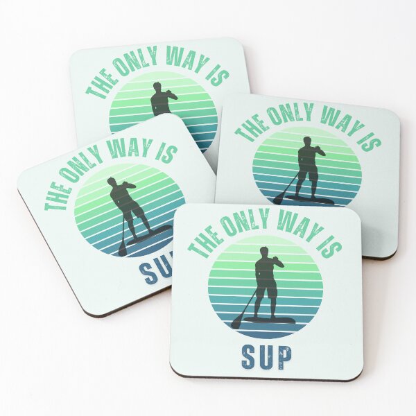 Item preview, The Only Way is SUP - with blue tones retro sunset - light background designed and sold by aliveinmiddle.