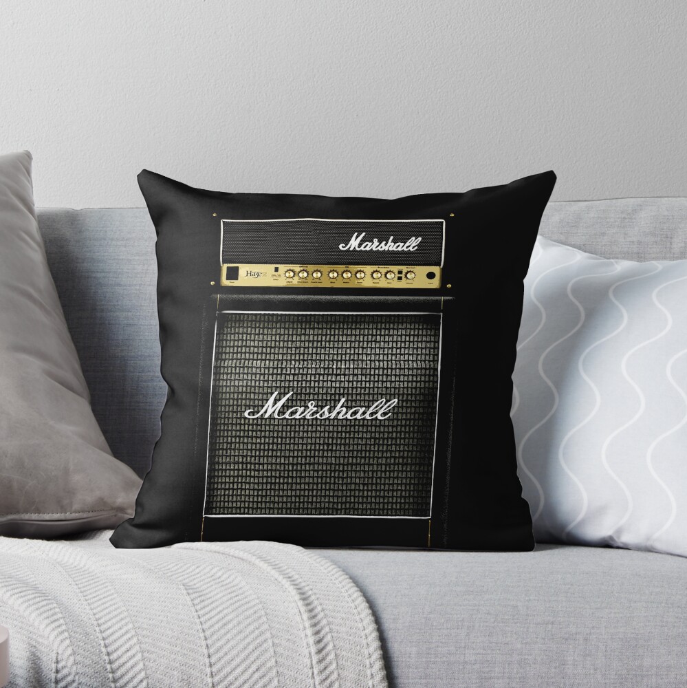 Black and gray color amp amplifier Throw Pillow