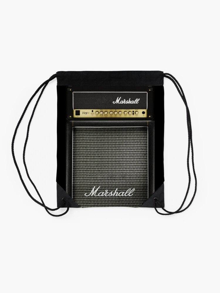 Alternate view of Black and gray color amp amplifier Drawstring Bag