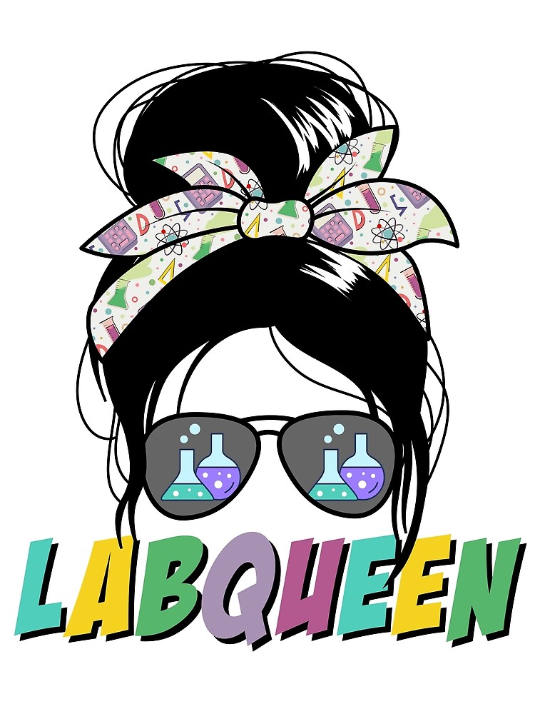 Thumbnail 3 von 3, Tuch, Lab Queen Messy Bun Women's Science Lab Tech Lab Week Gear designt und verkauft von DynamicDesign.