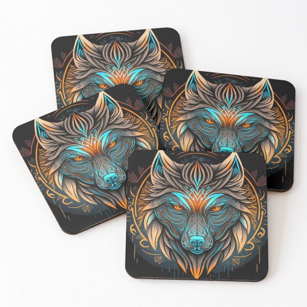 Item preview, Magical Wolf Portrait Abstract Glowing in the Night designed and sold by StephanieWard.