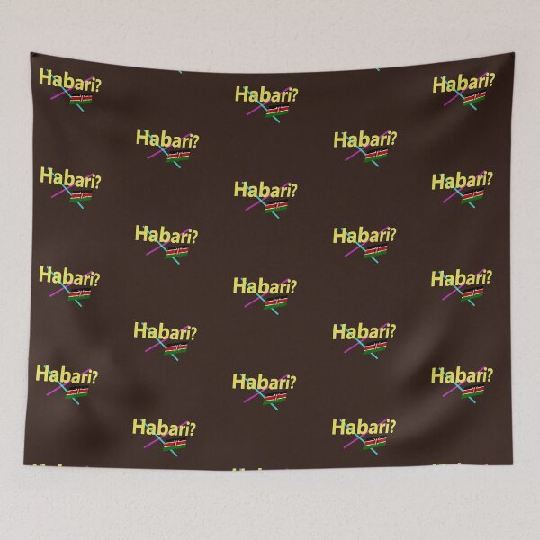 Item preview, Habari (hello in Swahili) abstract design designed and sold by lobodelnoir.
