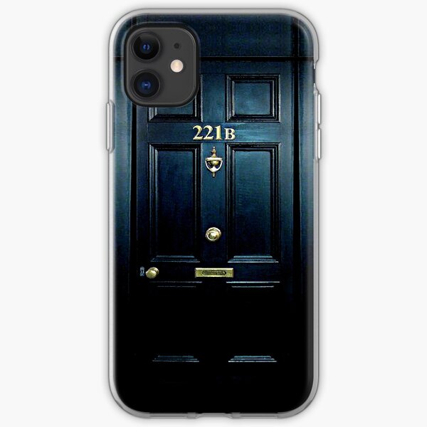 Haunted Blue Door with 221b number iPhone Soft Case