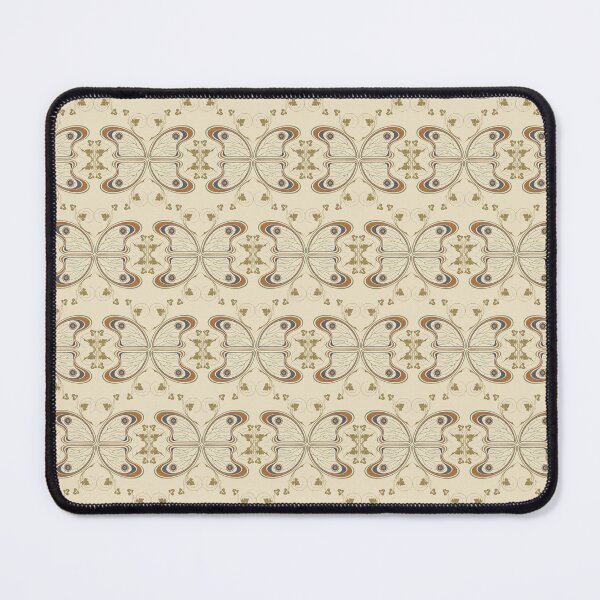 Item preview, Mucha leaf and wing pattern (cream) designed and sold by Rachel Feltman.