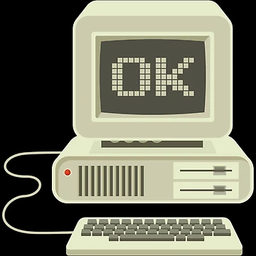 Artwork thumbnail, OK Computer: Retro Computer Screen with 16 Bit Text by hadleyfoo
