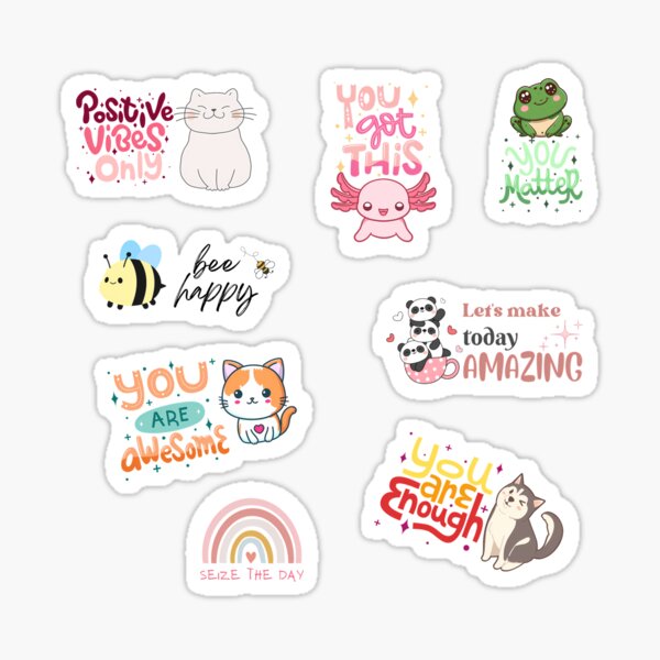Item preview, Bright Motivational Affirmation Sticker Sheet designed and sold by cetakulang.