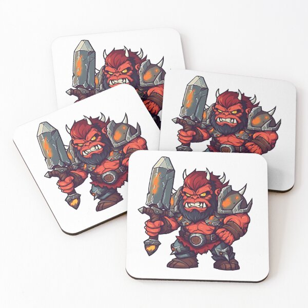 Item preview, Red Orc Warrior With Sword designed and sold by TaurusDigital.