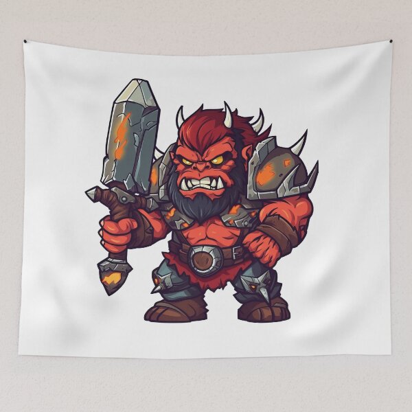 Item preview, Red Orc Warrior With Sword designed and sold by TaurusDigital.
