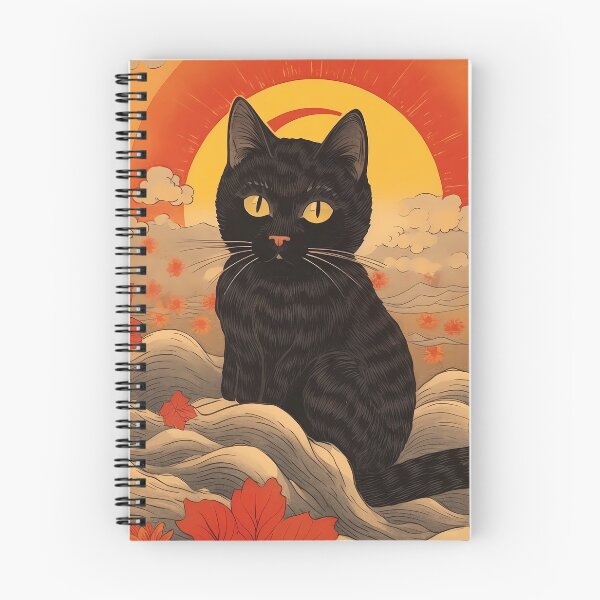 Item preview, black cat japanese art designed and sold by MDCGraphics.