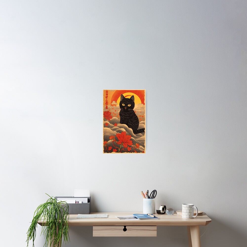 black cat japanese art