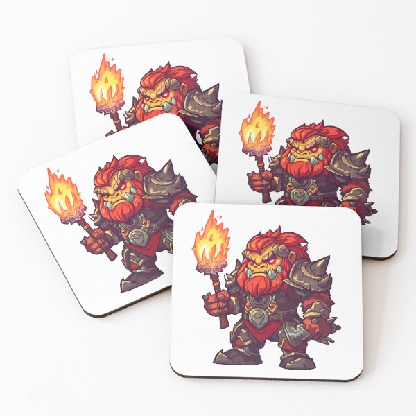 Item preview, Red Orc Warrior With A Torch designed and sold by TaurusDigital.