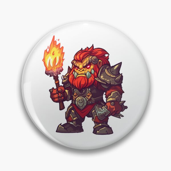 Item preview, Red Orc Warrior With A Torch designed and sold by TaurusDigital.