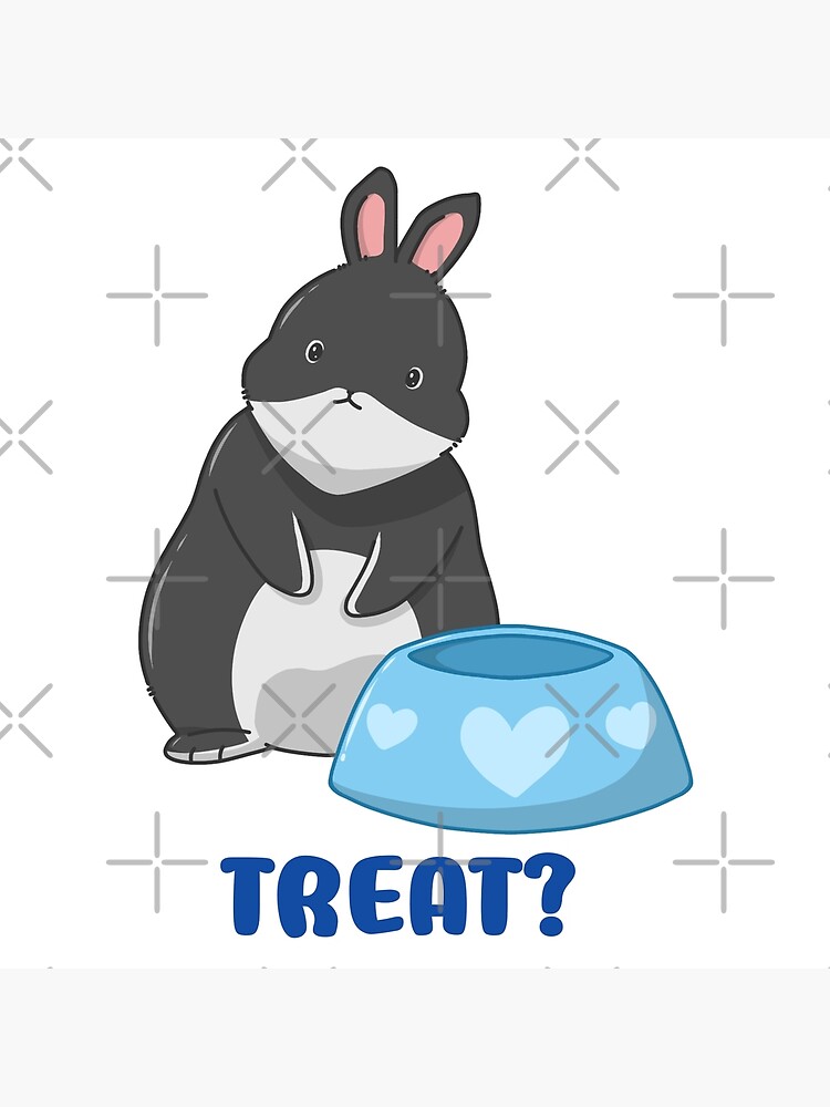 Discover Kawaii Cartoon Bunny Begging for Treat Premium Matte Vertical Poster