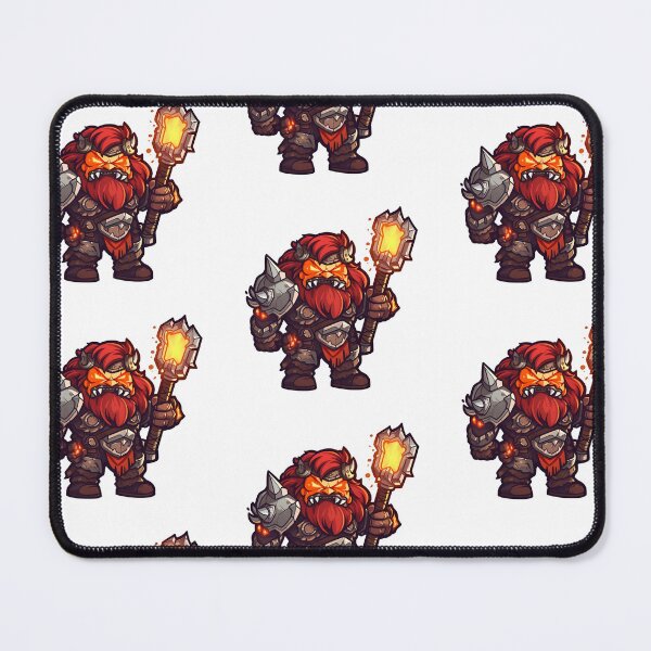 Item preview, Red Orc Warrior With Fire Mace designed and sold by TaurusDigital.
