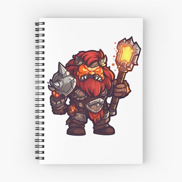 Item preview, Red Orc Warrior With Fire Mace designed and sold by TaurusDigital.