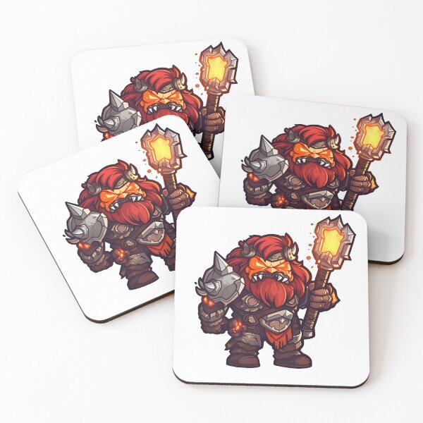 Item preview, Red Orc Warrior With Fire Mace designed and sold by TaurusDigital.