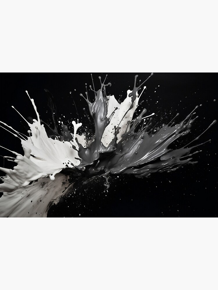 Blots Painting Explosion Ink Black and White Design Art Monochrome Abstract Modern Poster