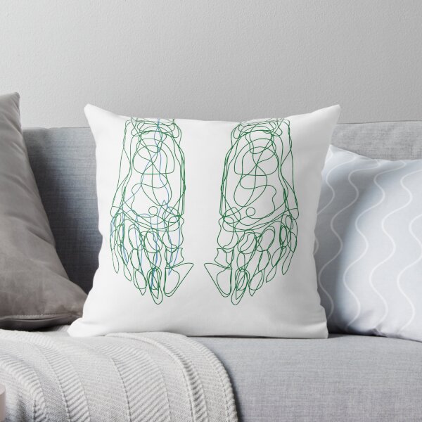 Minimalistic illustration of a pair of feet Throw Pillow